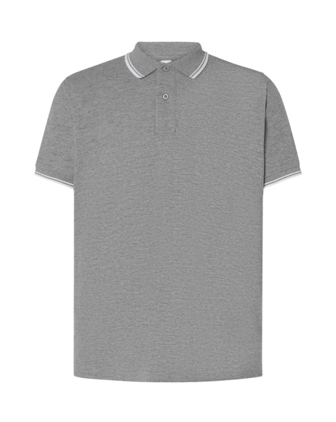 Polo JHK PORA 210 Grey melange/White