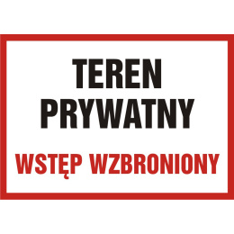 ZNAK - TEREN PRYWATNY - WSTĘP WZBRONIONY - PB089 DT PN