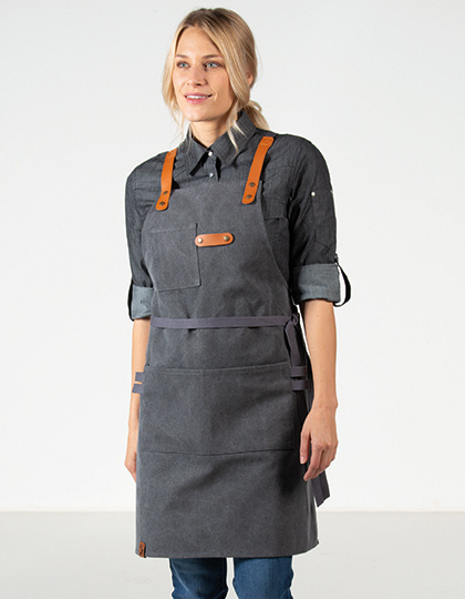 Bib Apron Canvas With Decorative Label