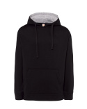 Bluza z kapturem JHK OCEAN HOODED CONTRAST Black/Ash Melange