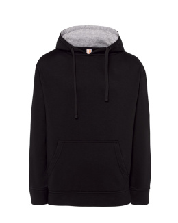 JHK OCEAN HOODED CONTRAST Black/Ash Melange