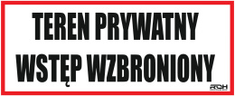 Naklejka TEREN PRYWATNY WSTĘP WZBRONIONY 32 x 13cm